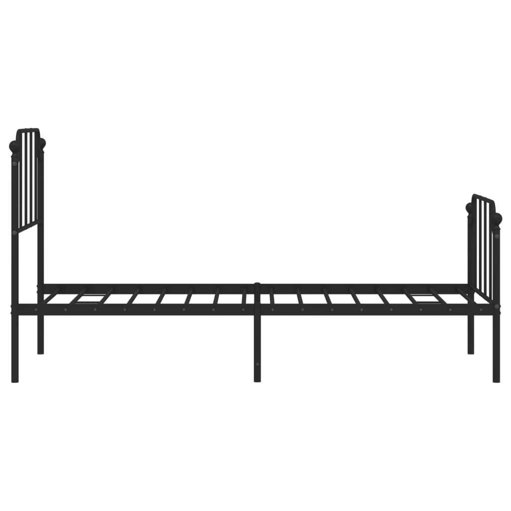 vidaXL Metal Bed Frame without Mattress with Footboard Black 80x200 cm