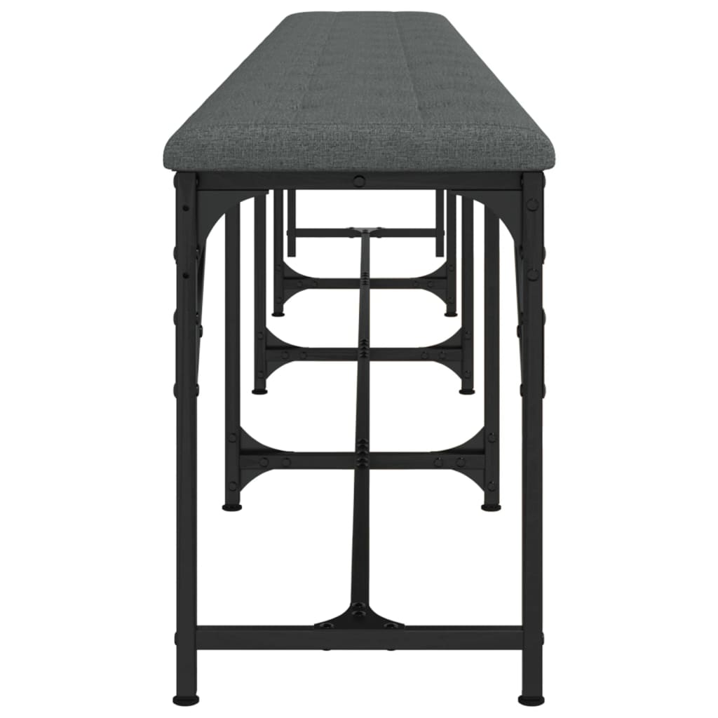 vidaXL Dining Bench Dark Grey 248x32x45 cm Steel and Fabric