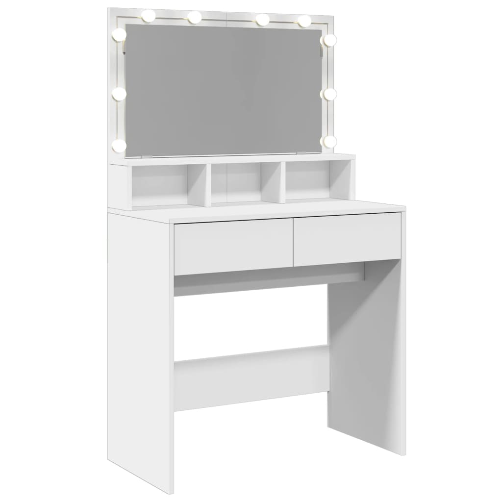 vidaXL Dressing Table with LED White 80x41x134.5 cm