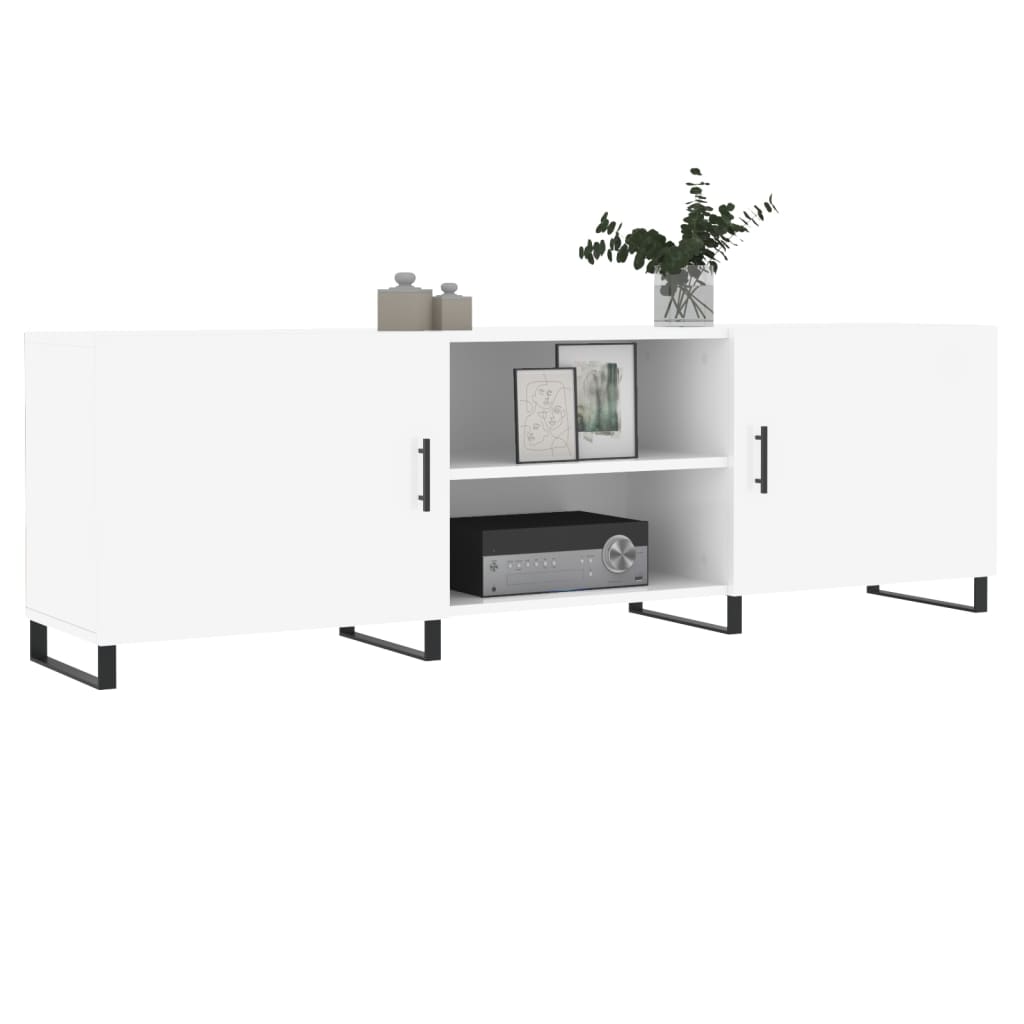 vidaXL TV Cabinet High Gloss White 150x30x50 cm Engineered Wood