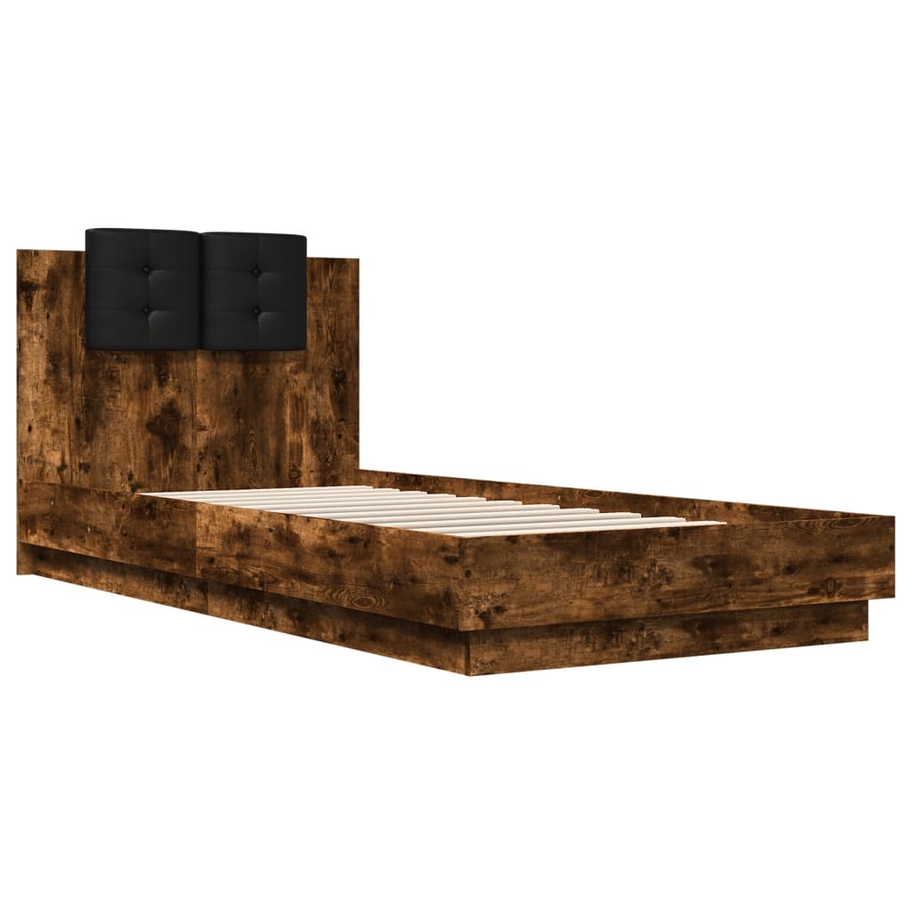 vidaXL Bed Frame without Mattress Smoked Oak 100x200 cm