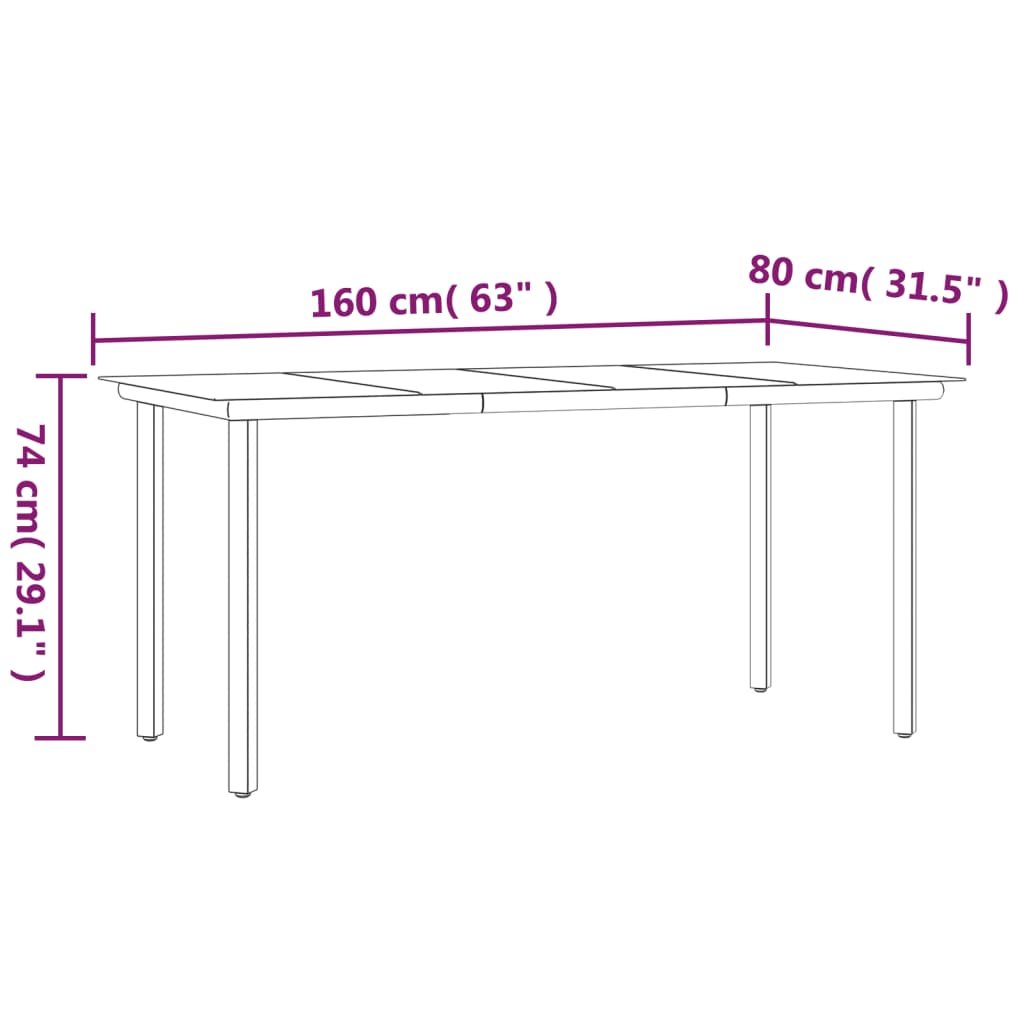 vidaXL 7 Piece Garden Dining Set Black PVC Rattan