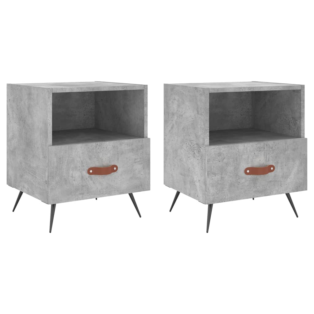 vidaXL Bedside Cabinets 2 pcs Concrete Grey 40x35x47.5 cm Engineered Wood