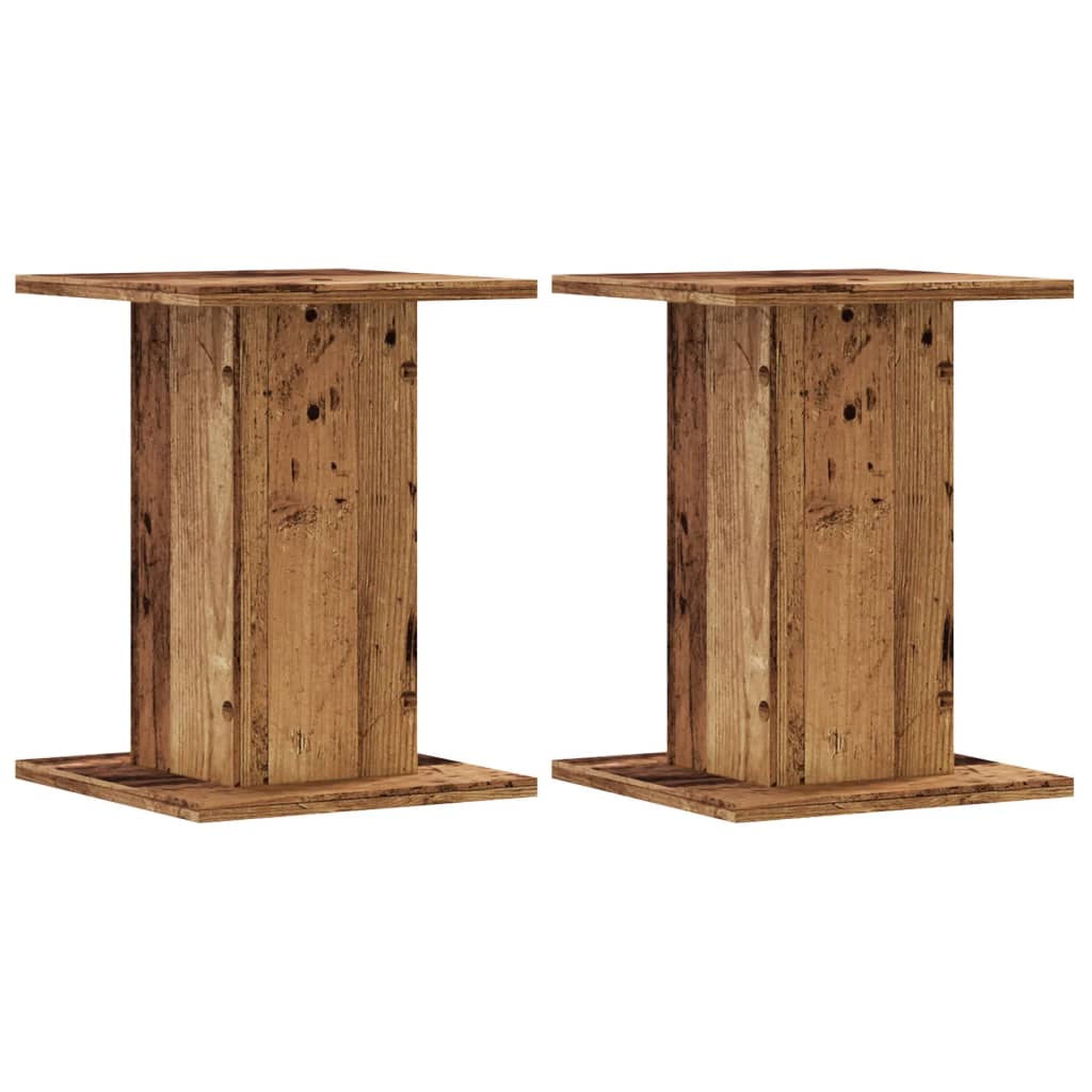 vidaXL Speaker Stands 2 pcs Old Wood 30x30x40 cm Engineered Wood