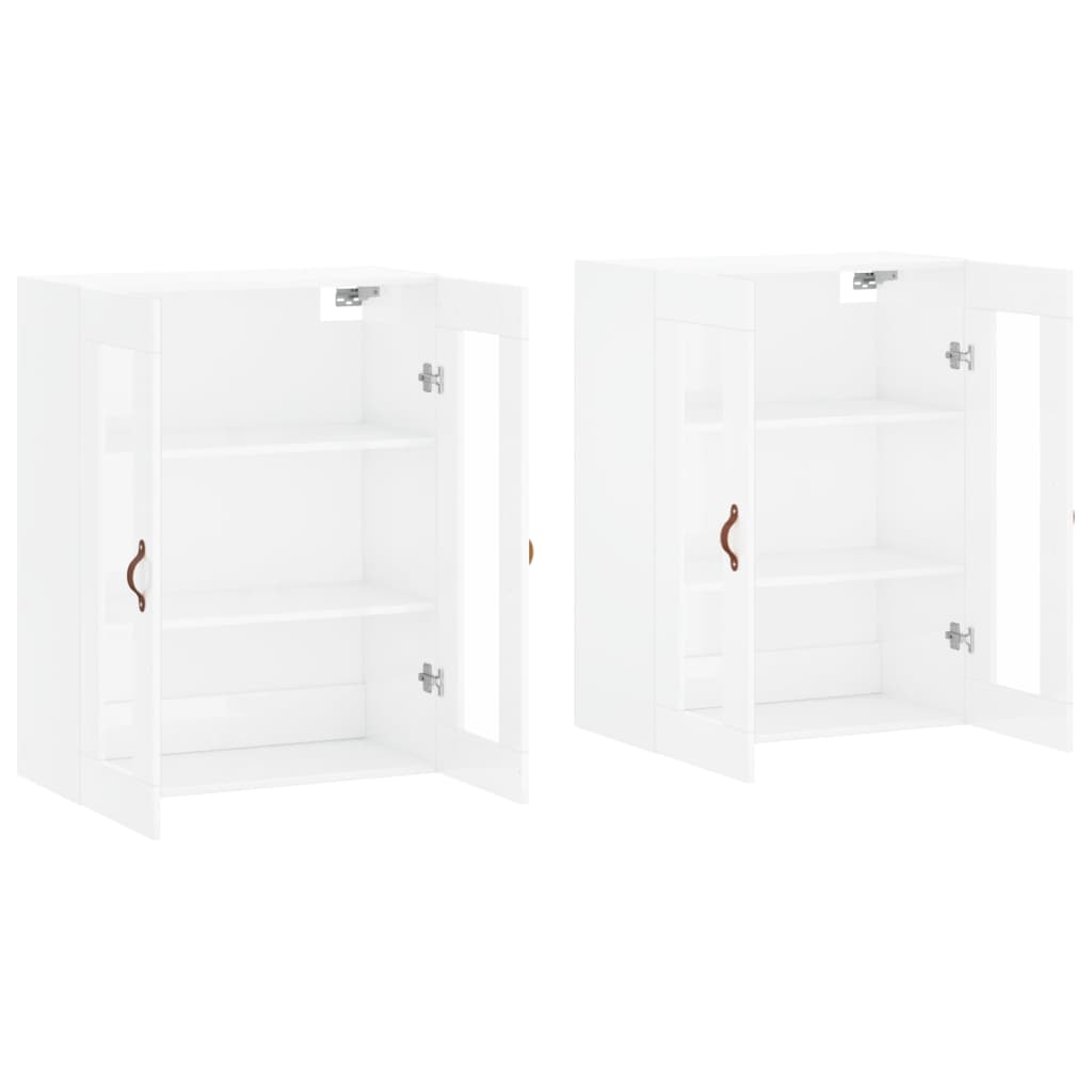 vidaXL Wall Mounted Cabinets 2 pcs High Gloss White Engineered Wood