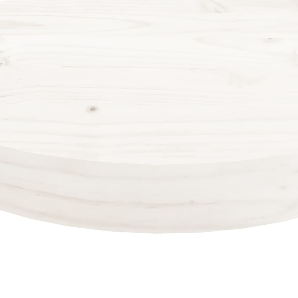 vidaXL Table Top Round White Ø90x3 cm Solid Wood Pine