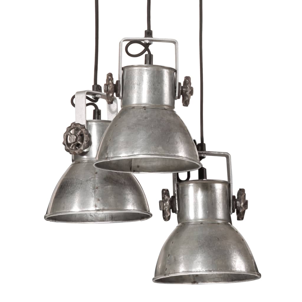 vidaXL Hanging Lamp 25 W Vintage Silver 30x30x100 cm E27