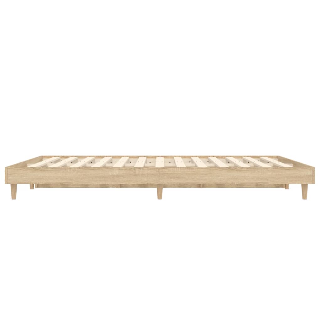 vidaXL Bed Frame without Mattress Sonoma Oak 135x190 cm Double Engineered Wood