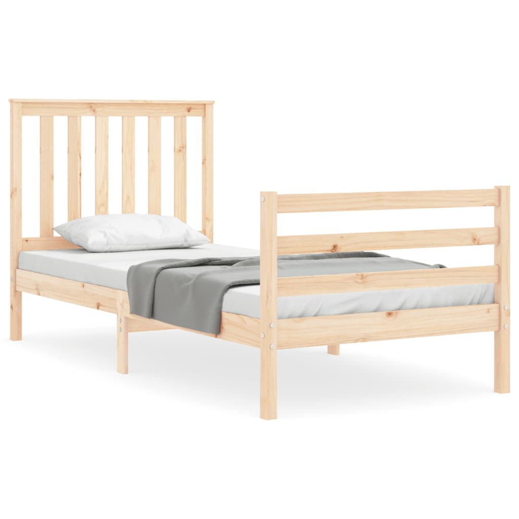 vidaXL Bed Frame without Mattress Single Solid Wood