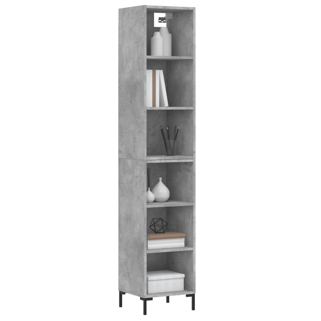 vidaXL Highboard Concrete Grey 34.5x32.5x180 cm Engineered Wood