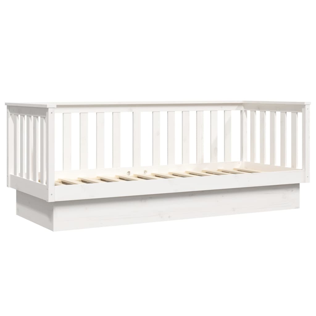 vidaXL Day Bed without Mattress White 90x190 cm Single Solid Wood Pine