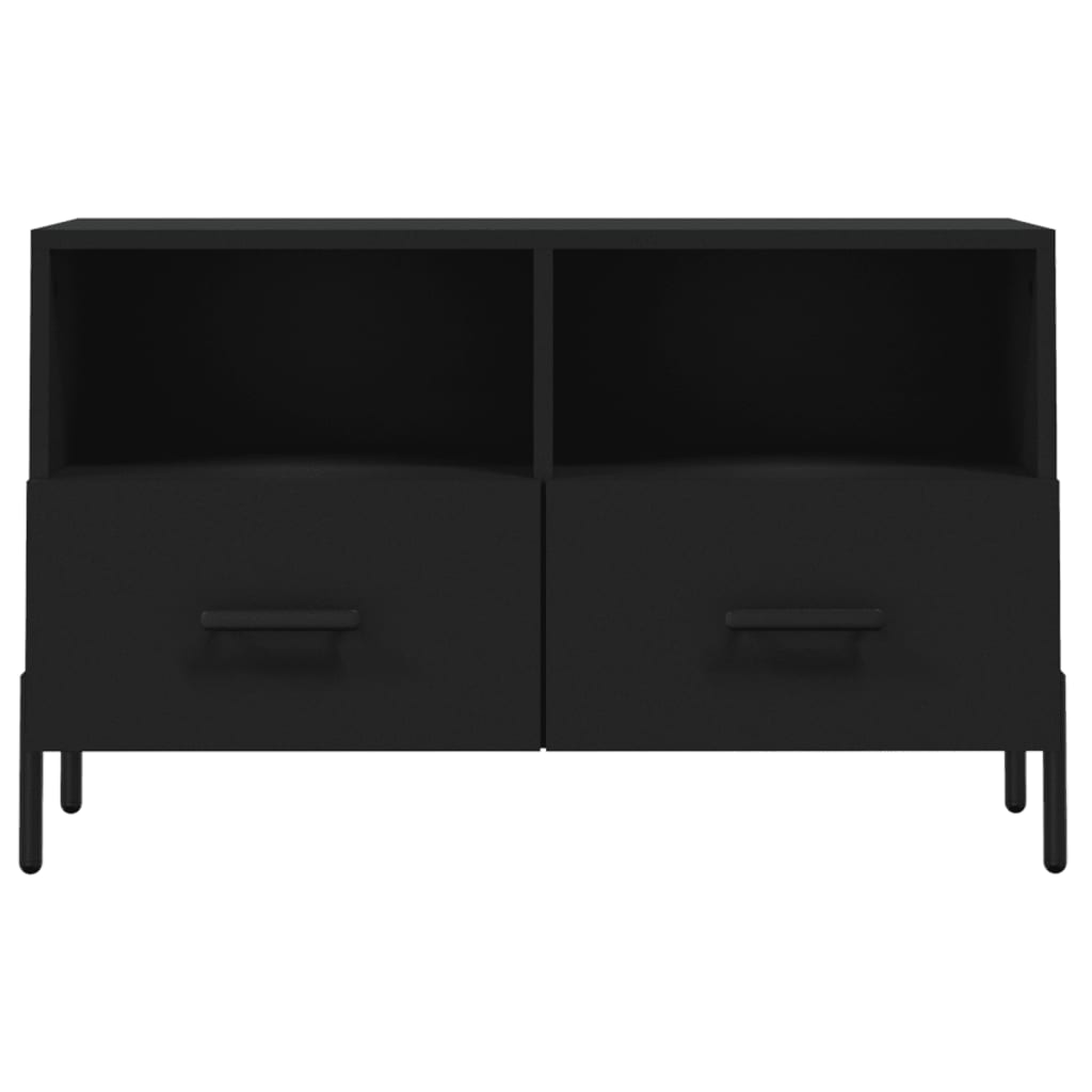 vidaXL TV Cabinet Black 80x36x50 cm Engineered Wood