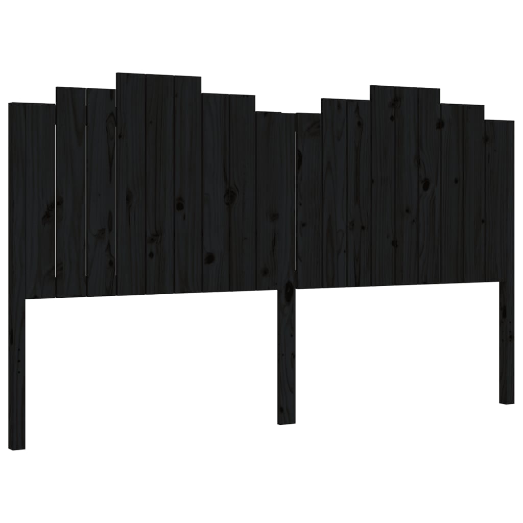 vidaXL Bed Frame without Mattress Black Solid Wood Pine