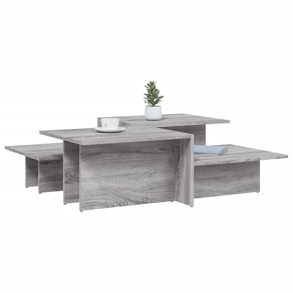 vidaXL Coffee Tables 2 pcs Grey Sonoma Engineered Wood