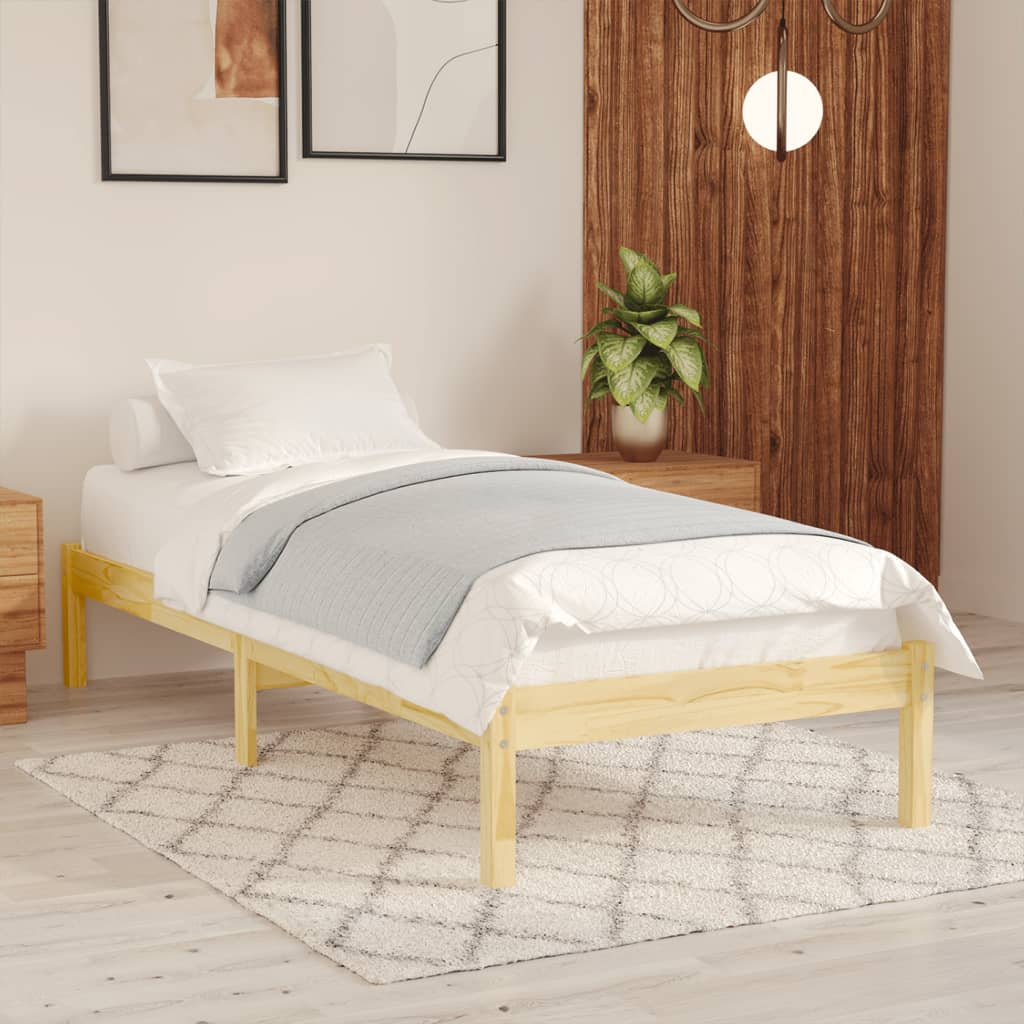 vidaXL Bed Frame without Mattress Solid Wood 100x200 cm