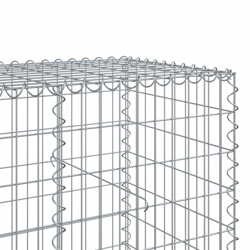 vidaXL Gabion Basket with Cover 200x100x100 cm Galvanised Iron