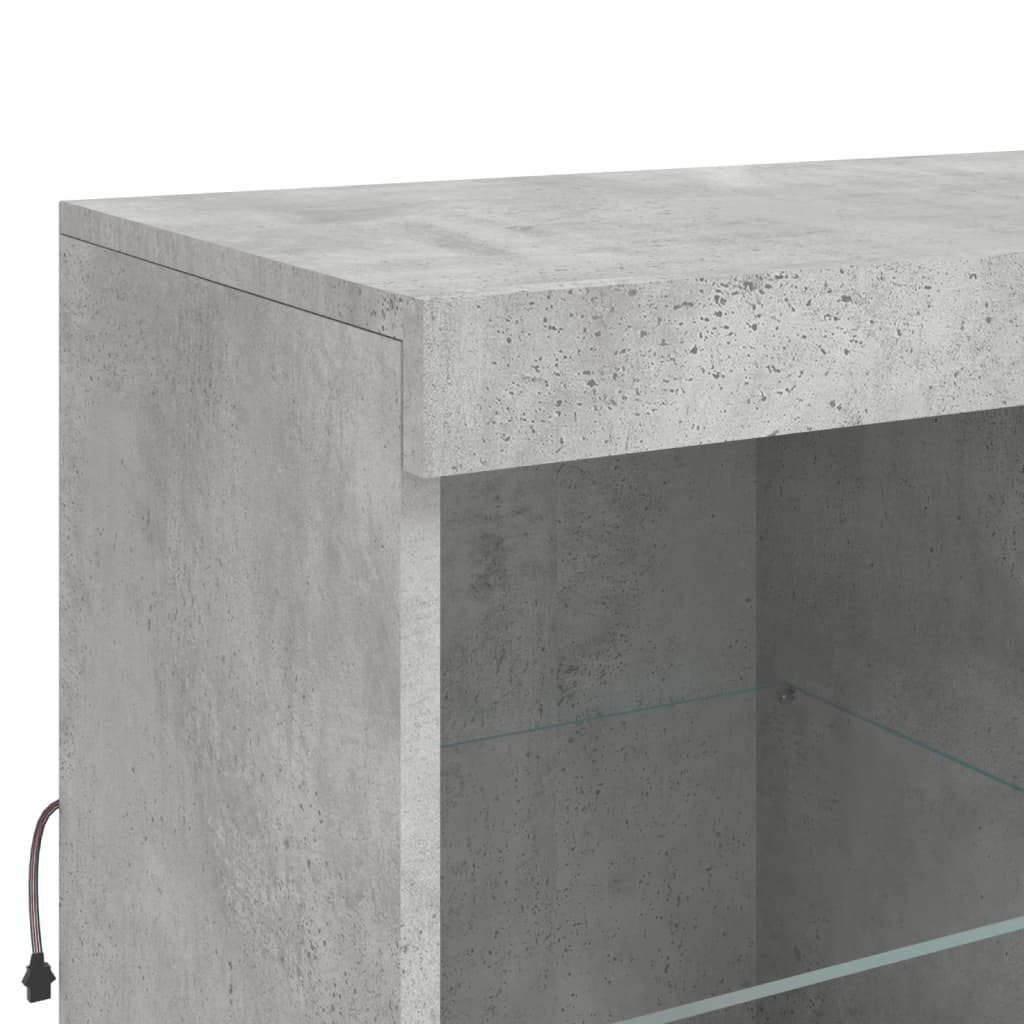 vidaXL Sideboard with LED Lights Concrete Grey 283x37x100 cm