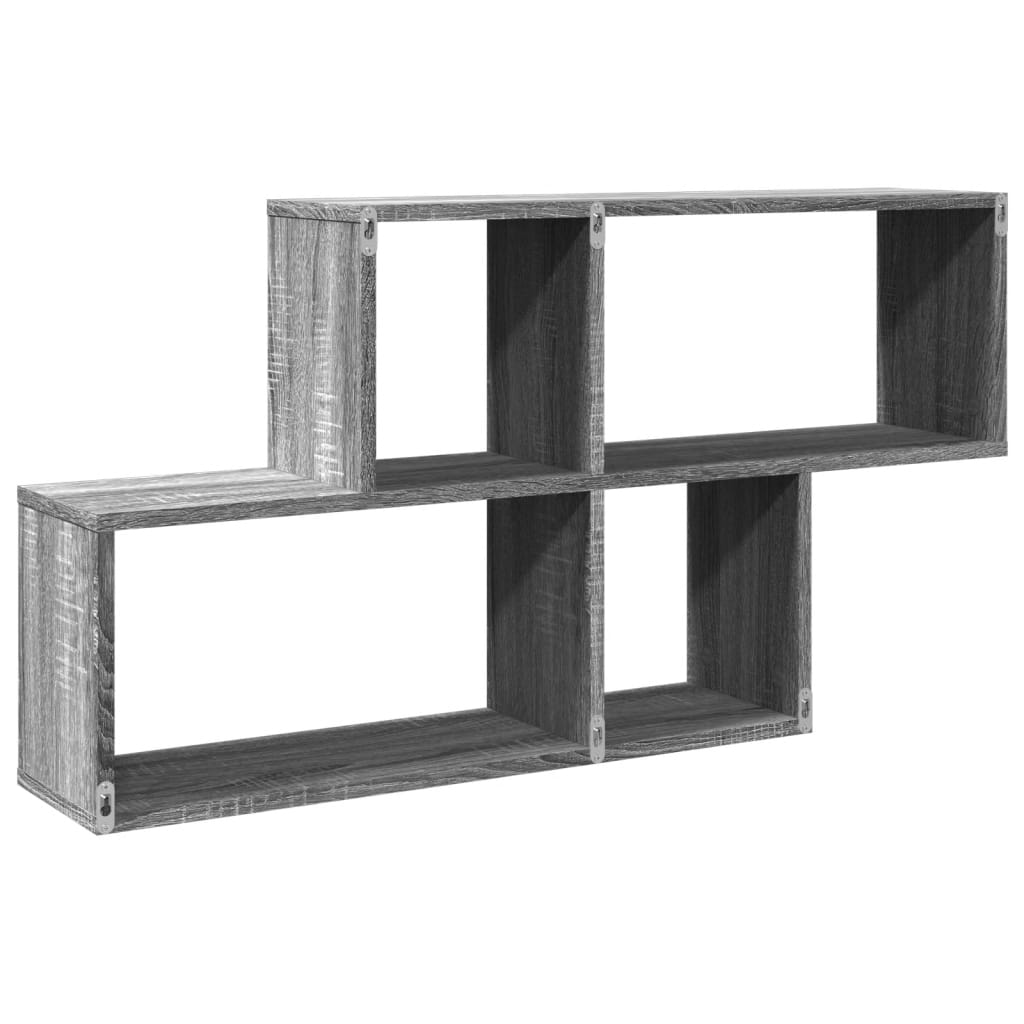 vidaXL Wall Shelf Grey Sonoma 100x20x53 cm Engineered Wood