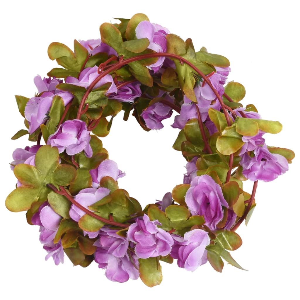 vidaXL Christmas Flower Garlands 6 pcs Light Purple 250 cm