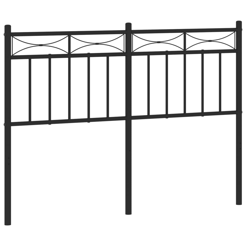 vidaXL Metal Headboard Black 120 cm