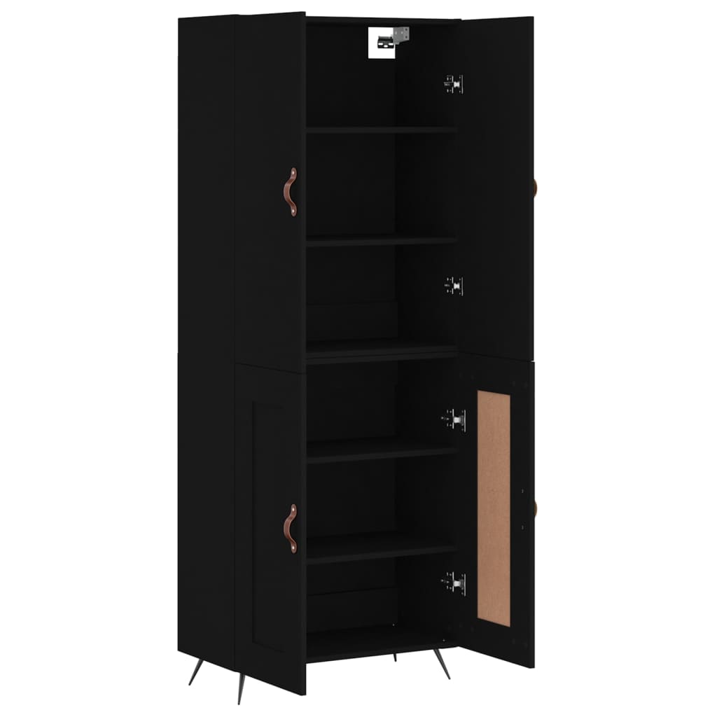 vidaXL Highboard Black 69.5x34x180 cm Engineered Wood