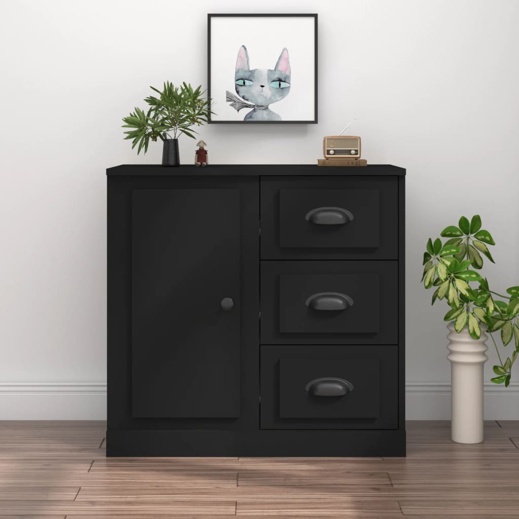 vidaXL Sideboard Black 70x35.5x67.5 cm Engineered Wood