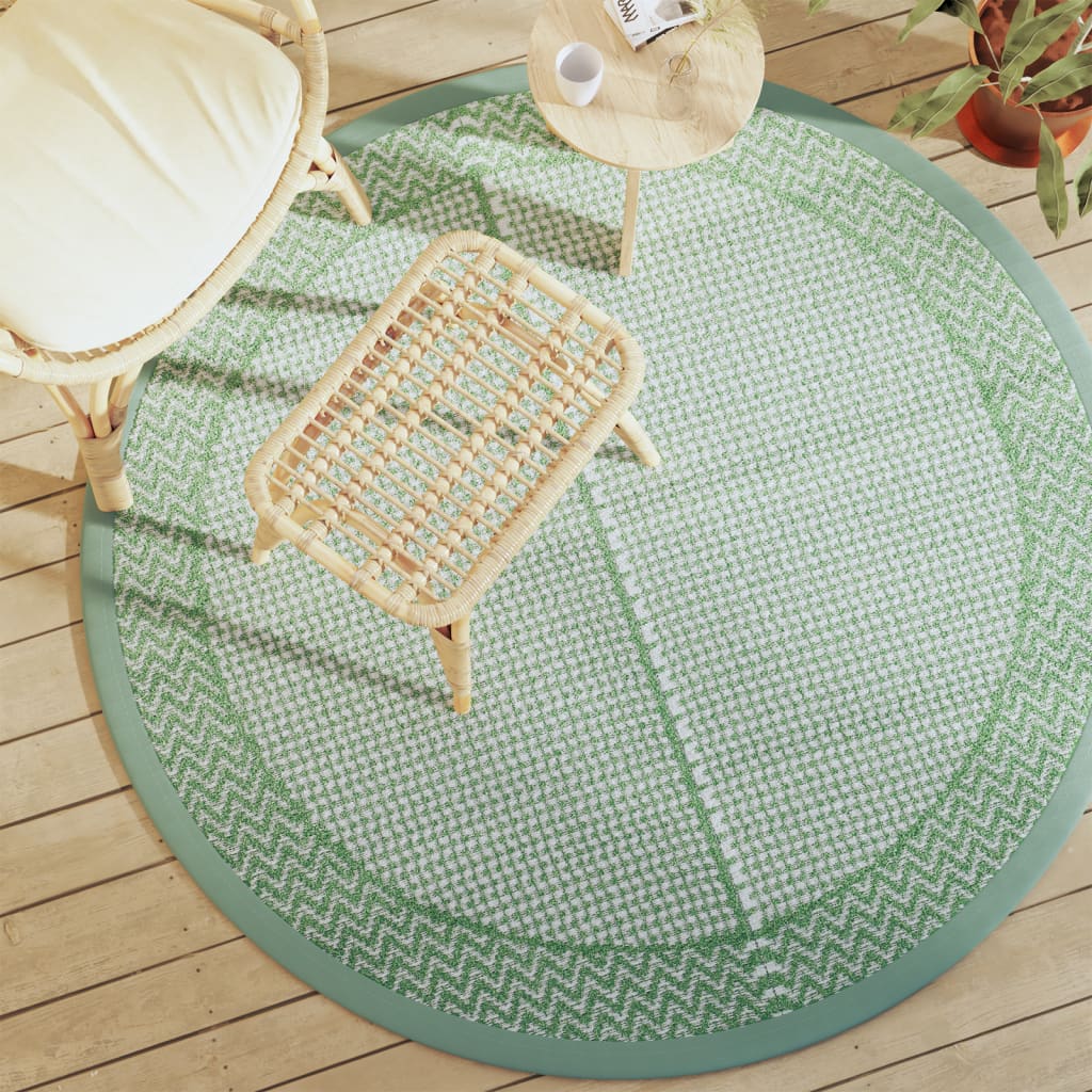 vidaXL Outdoor Carpet Green Ø160 cm PP