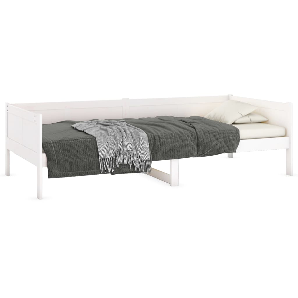 vidaXL Day Bed without Mattress White Solid Wood Pine 90x190 cm Single