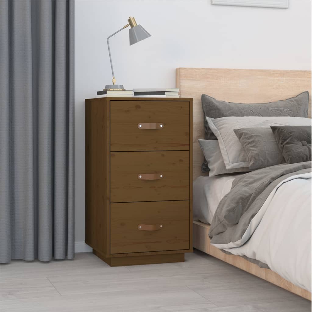 vidaXL Bedside Cabinet Honey Brown 40x40x75 cm Solid Wood Pine