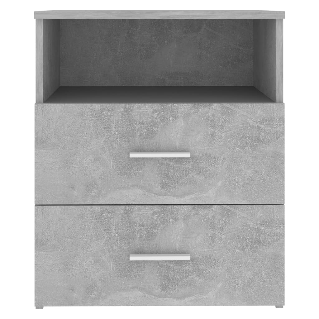 vidaXL Bed Cabinets 2 pcs Concrete Grey 50x32x60cm