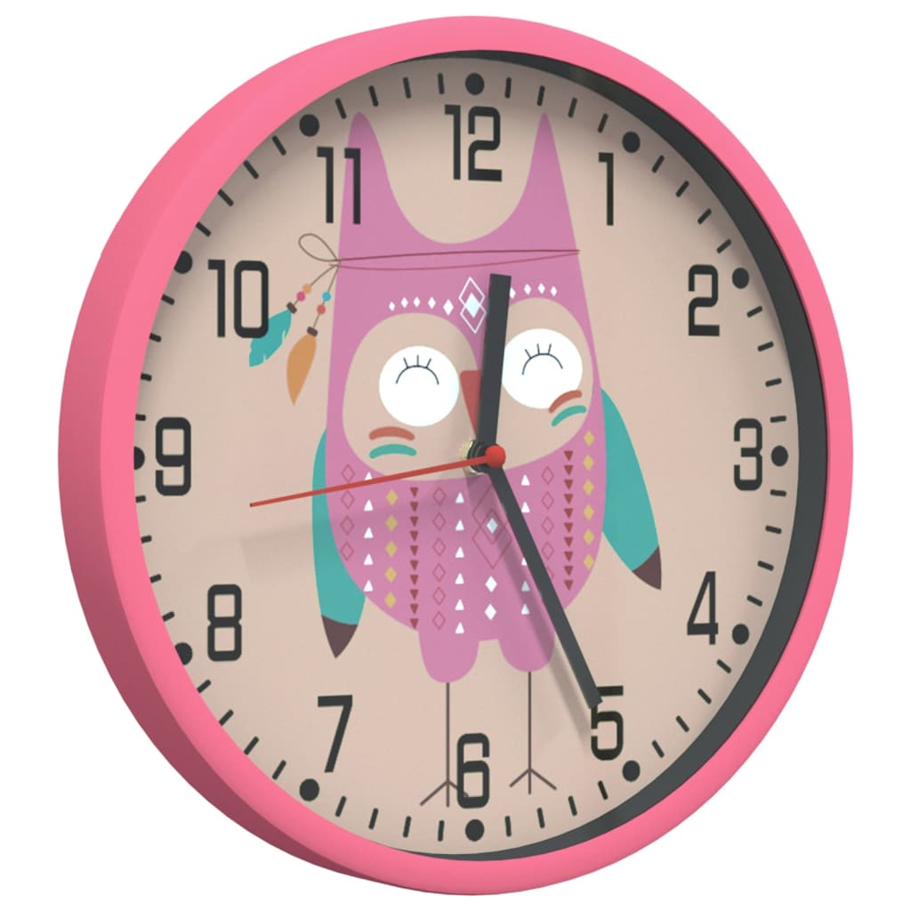 vidaXL Wall Clock Pink Ø25.5 cm Polystyrene and Glass