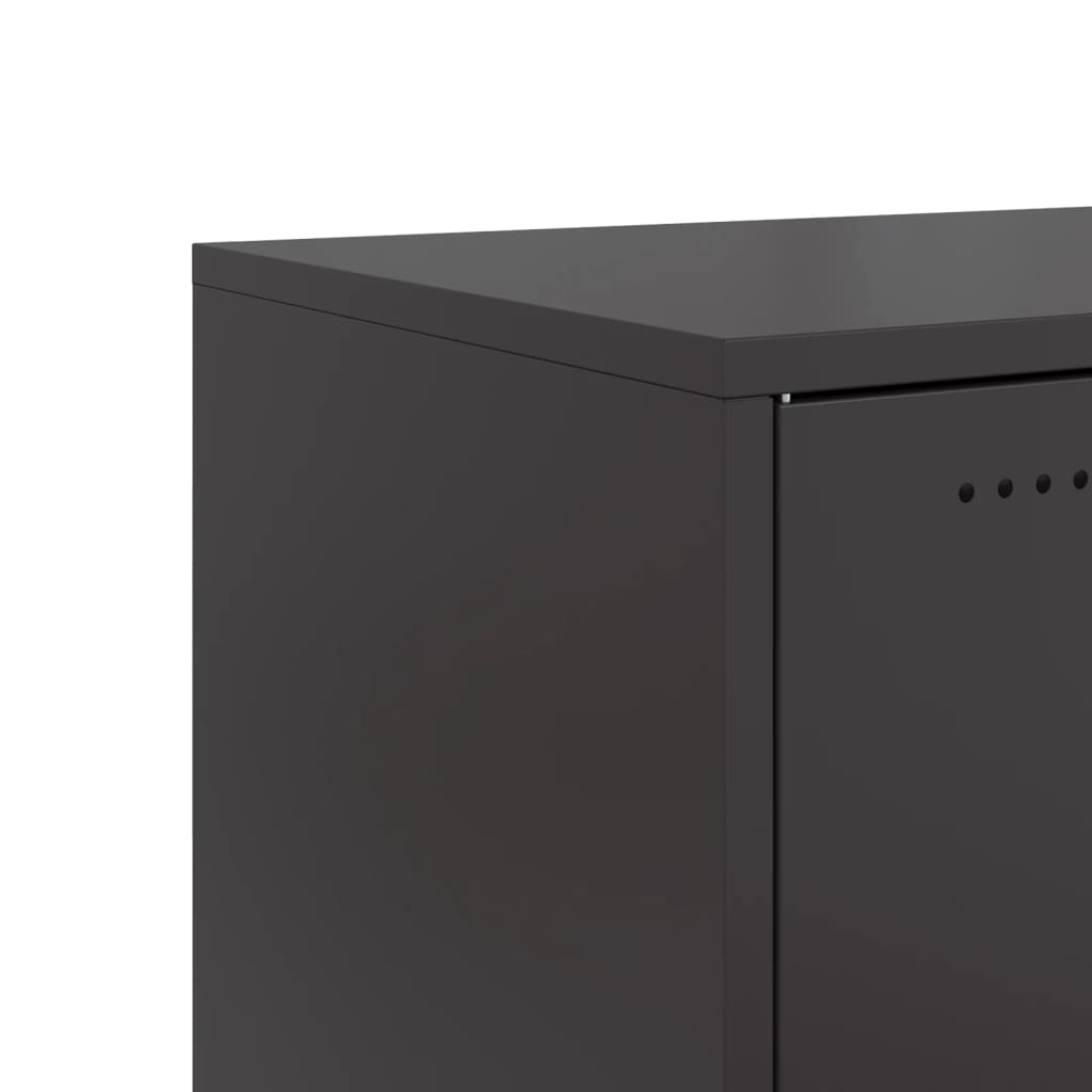 vidaXL Bedside Cabinets 2 pcs Black 36x39x78 cm Steel