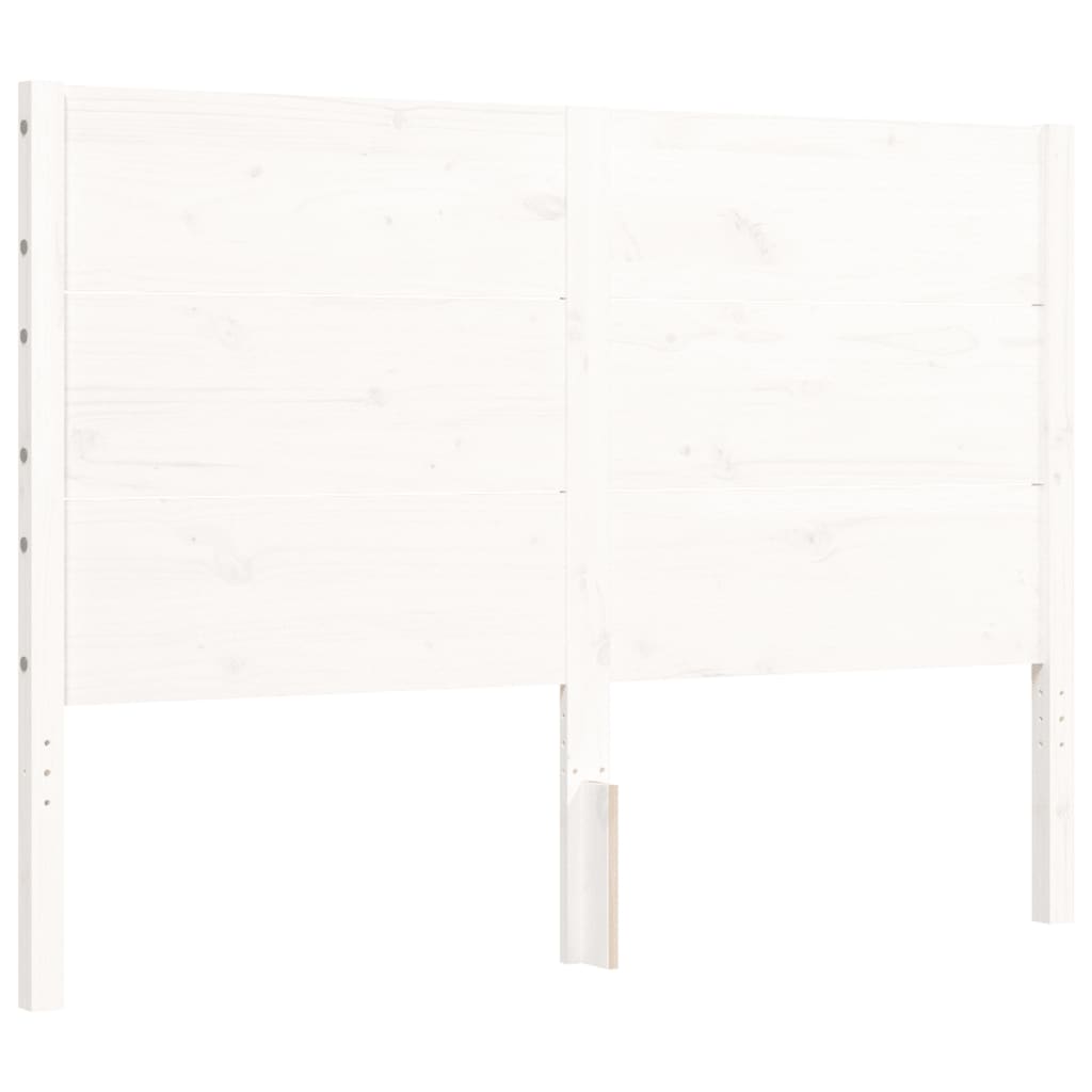 vidaXL Bed Frame without Mattress White Double Solid Wood