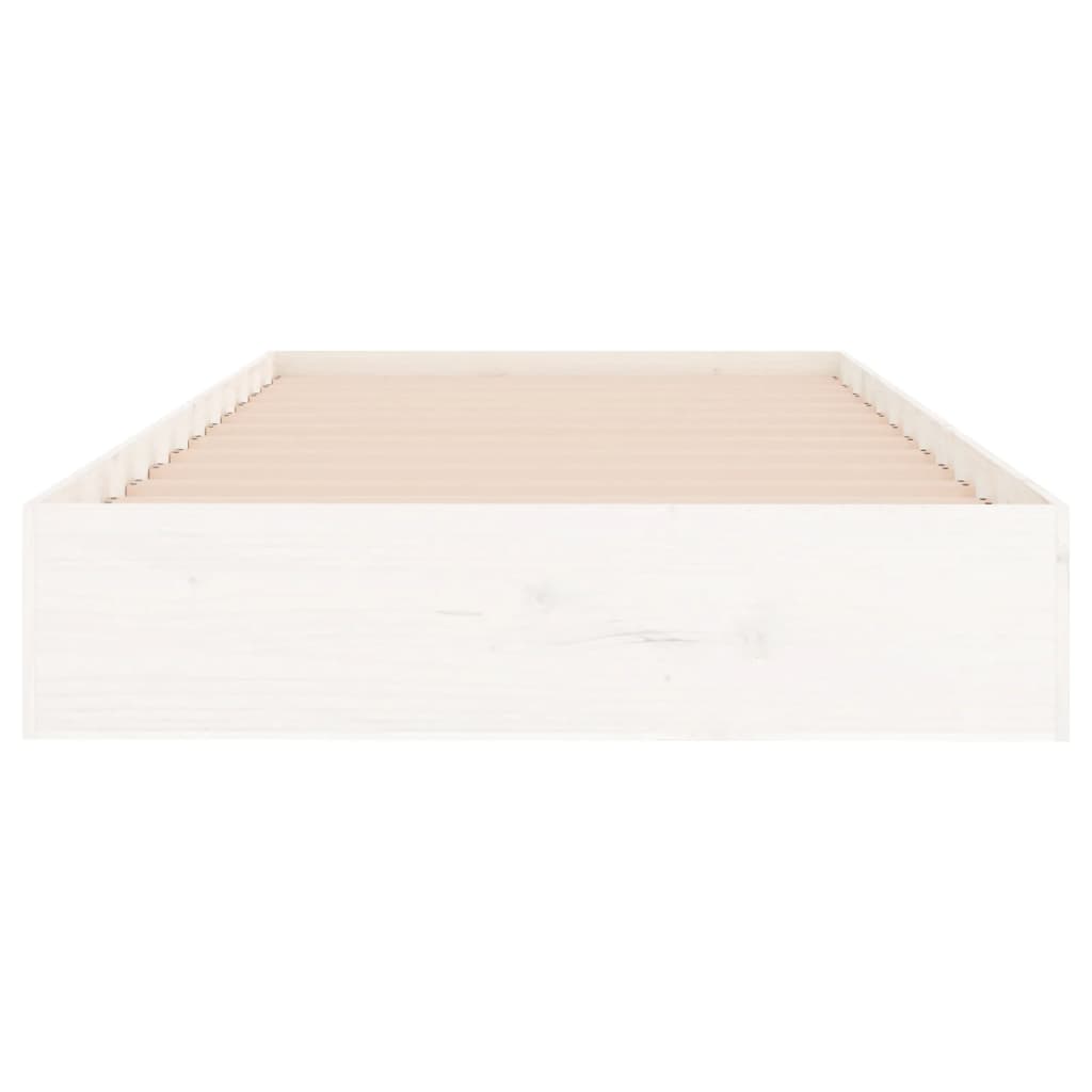 vidaXL Bed Frame without Mattress White Solid Wood 100x200 cm