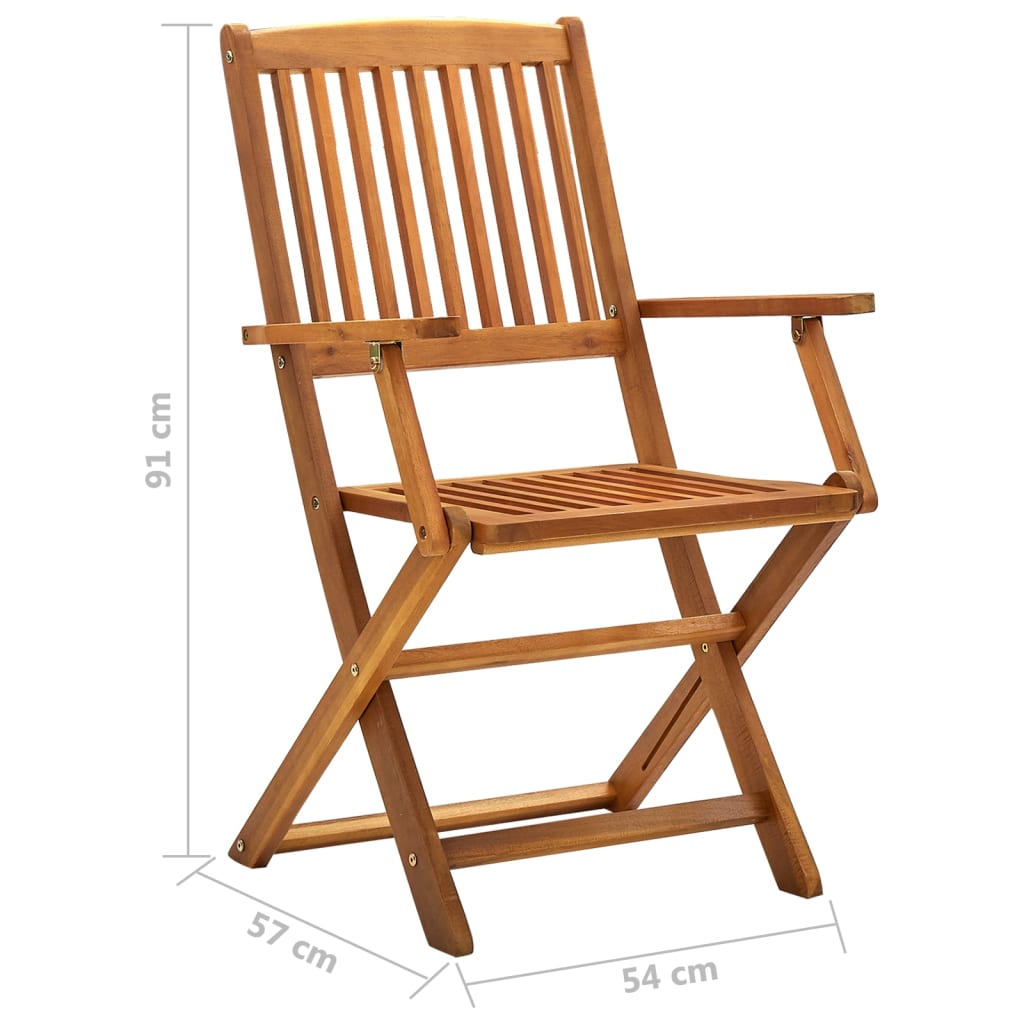 vidaXL Folding Outdoor Chairs 4 pcs Solid Acacia Wood