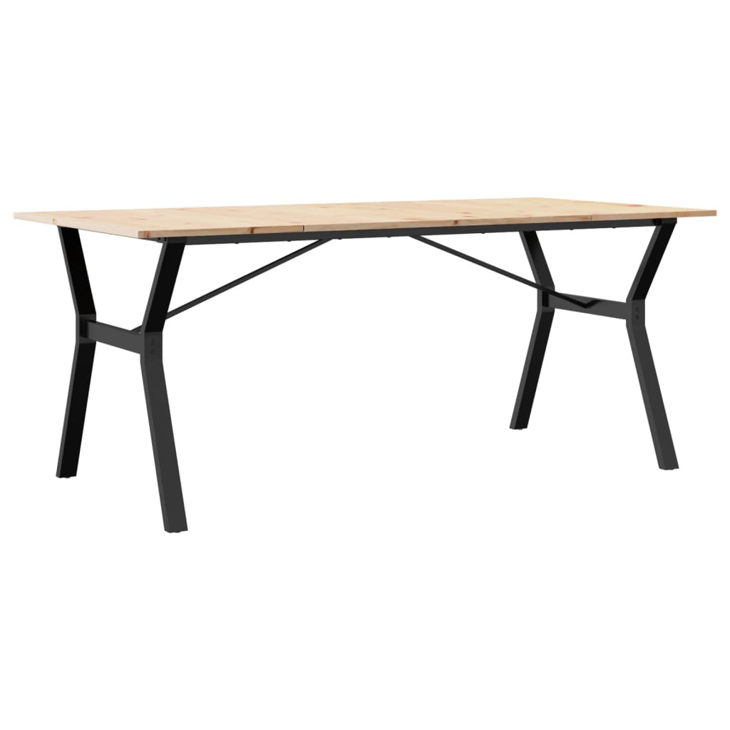 vidaXL Dining Table Y-Frame 180x90x75 cm Solid Wood Pine and Cast Iron