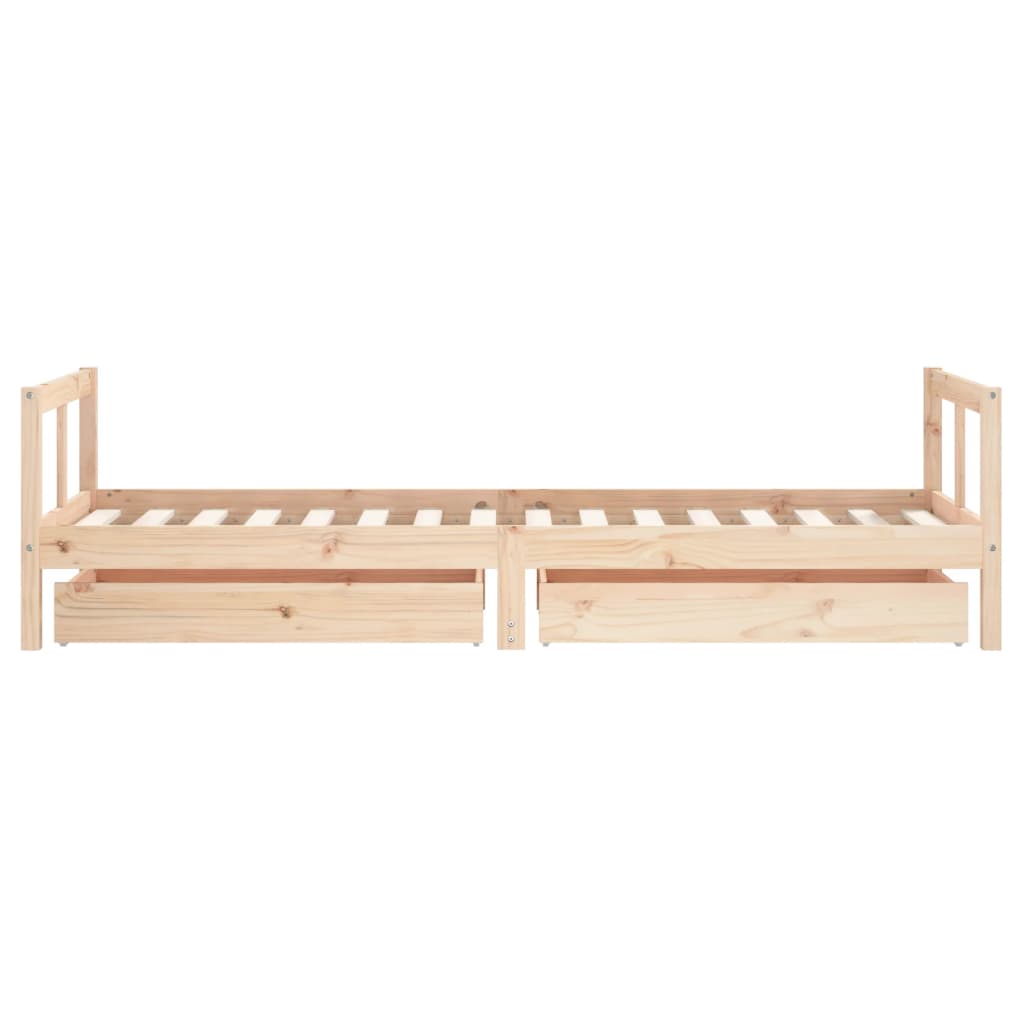 vidaXL Kids Bed Frame with Drawers 80x200 cm Solid Wood Pine