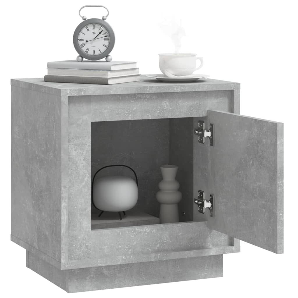 vidaXL Bedside Cabinet Concrete Grey 44x35x45 cm Engineered Wood