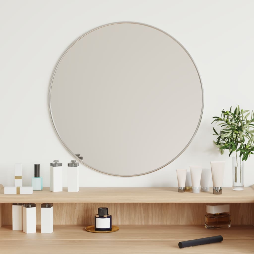 vidaXL Wall Mirror Silver Ø 50 cm Round