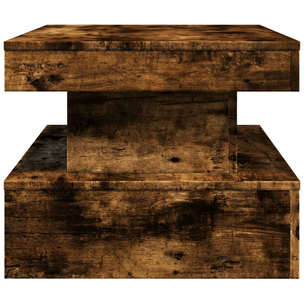 vidaXL Coffee Table with LED Lights Smoked Oak 90x50x40 cm