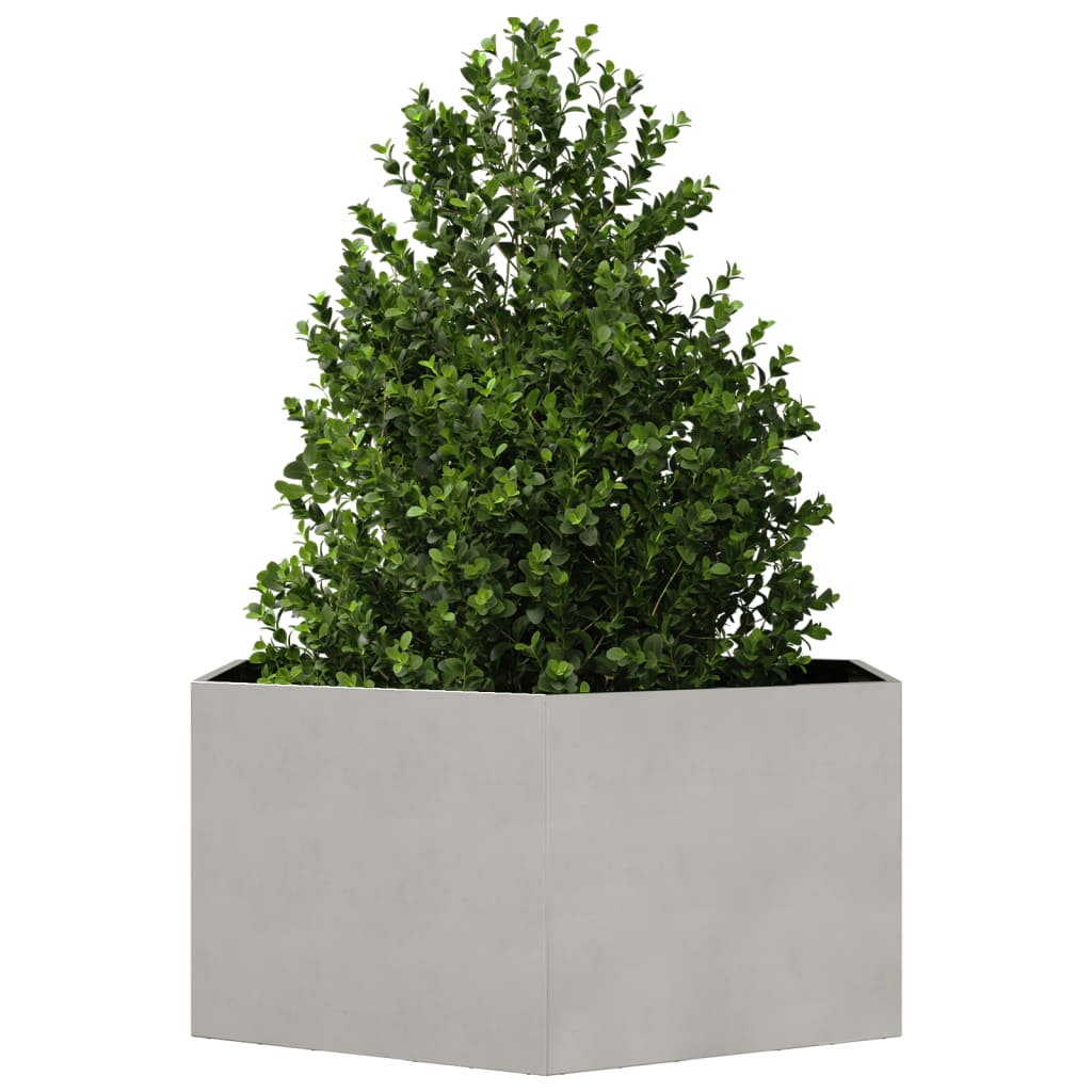 vidaXL Garden Planter Hexagon 104x90x45 cm Stainless Steel