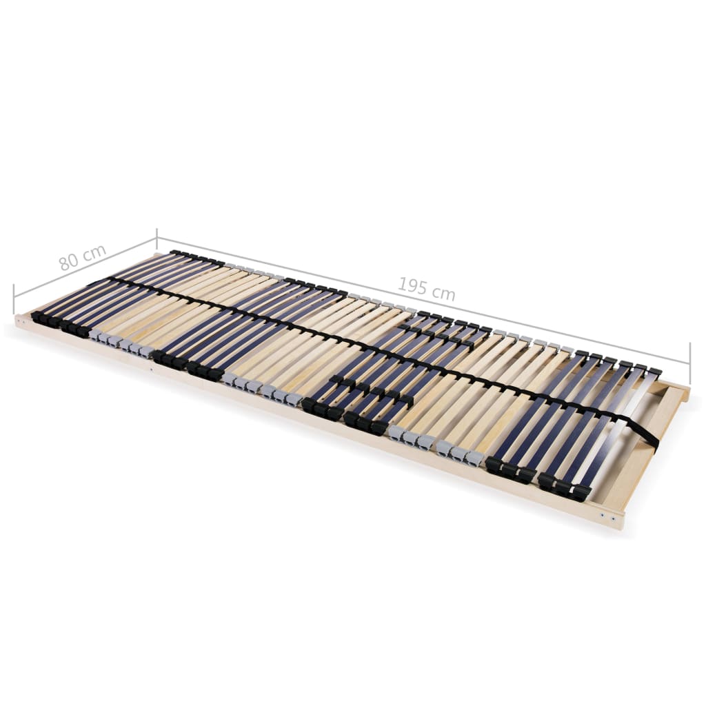 vidaXL Slatted Bed Base without Mattress with 42 Slats 7 Zones 80x200 cm