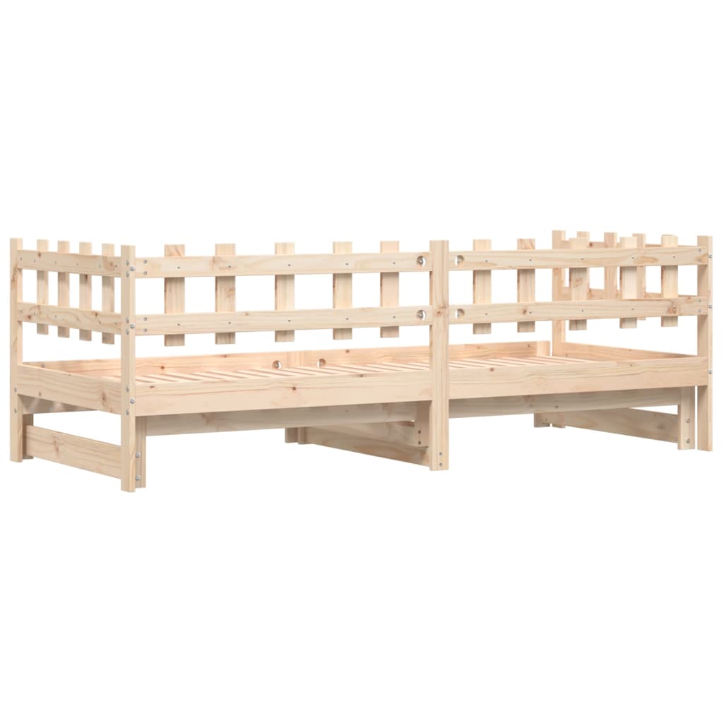 vidaXL Pull-out Day Bed without Mattress 2x(90x200) cm Solid Wood