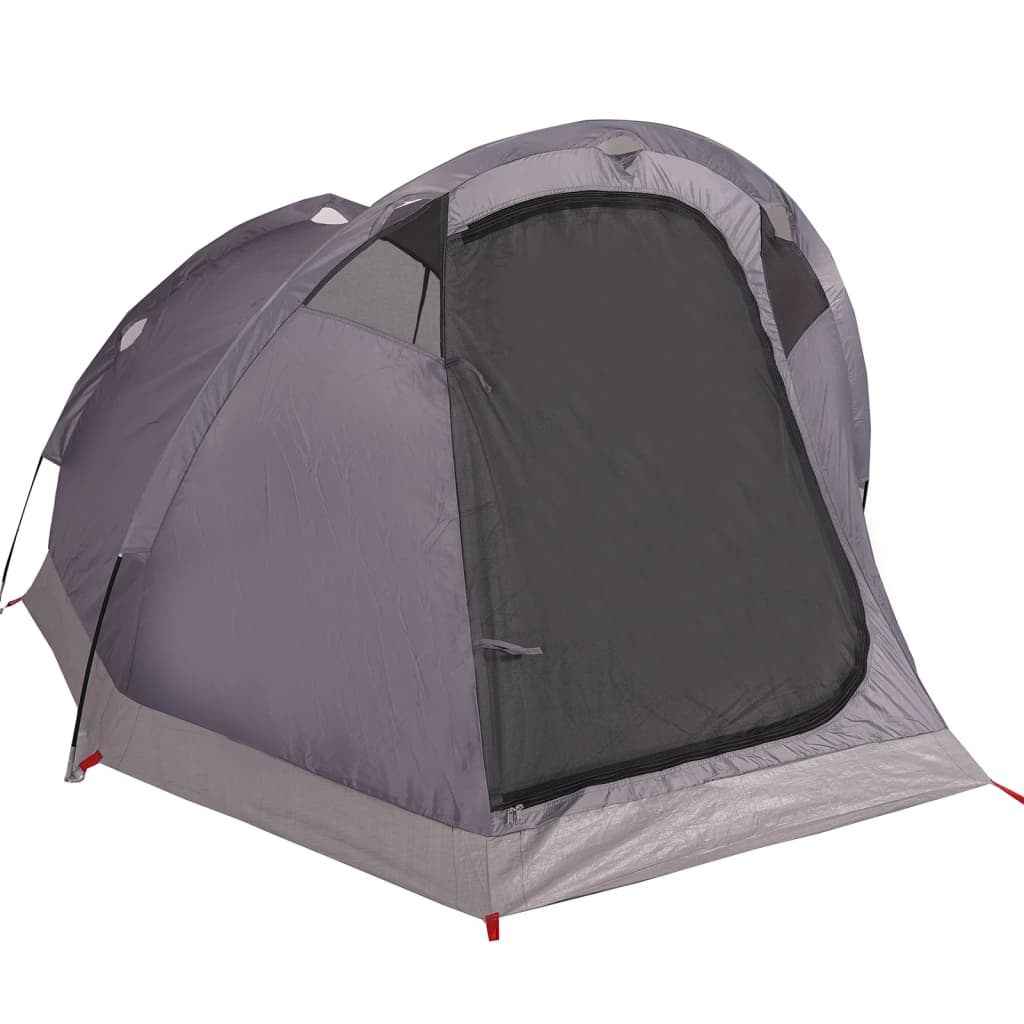 vidaXL Camping Tent Tunnel 2-Person Grey and Orange Waterproof