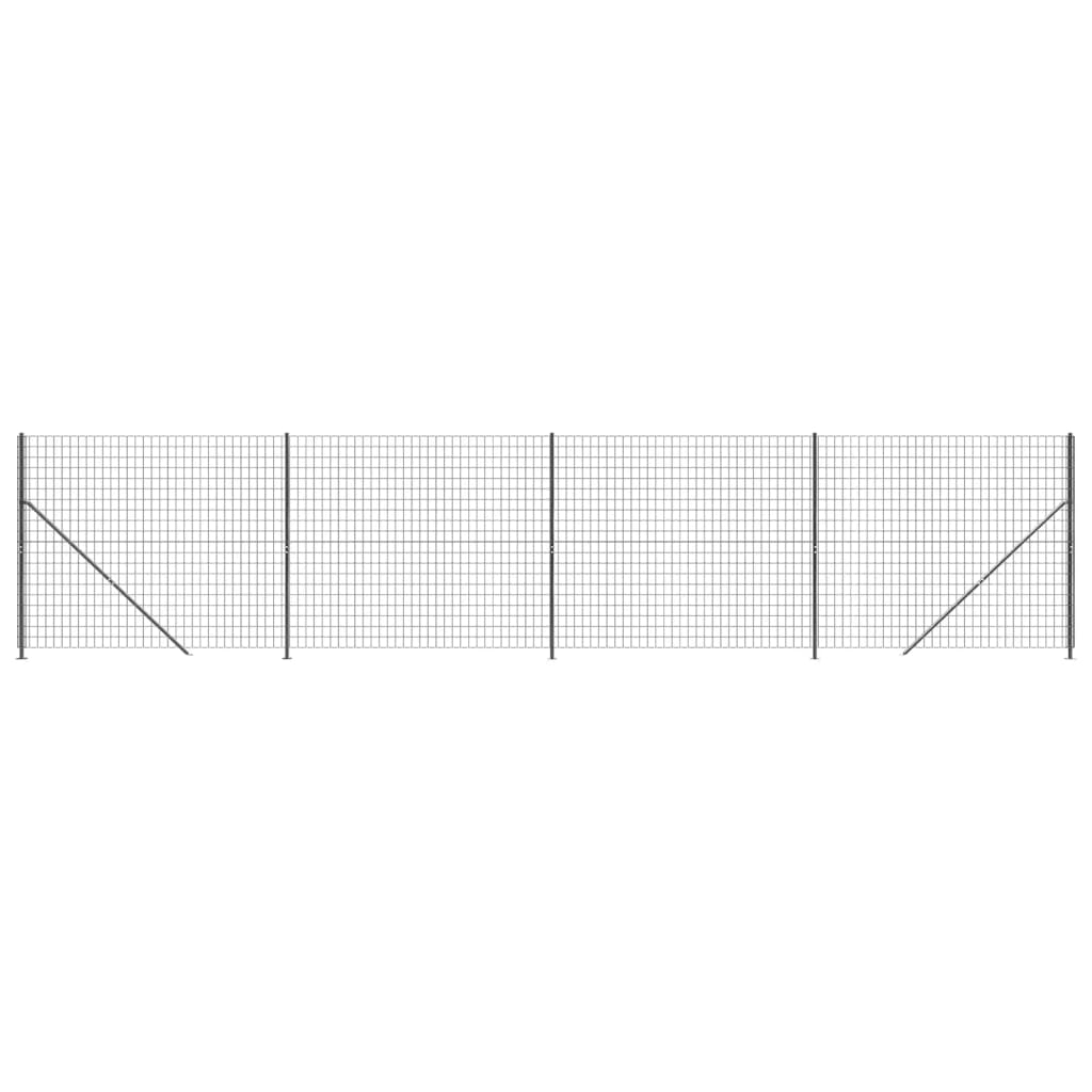 vidaXL Wire Mesh Fence with Flange Anthracite 1.6x10 m