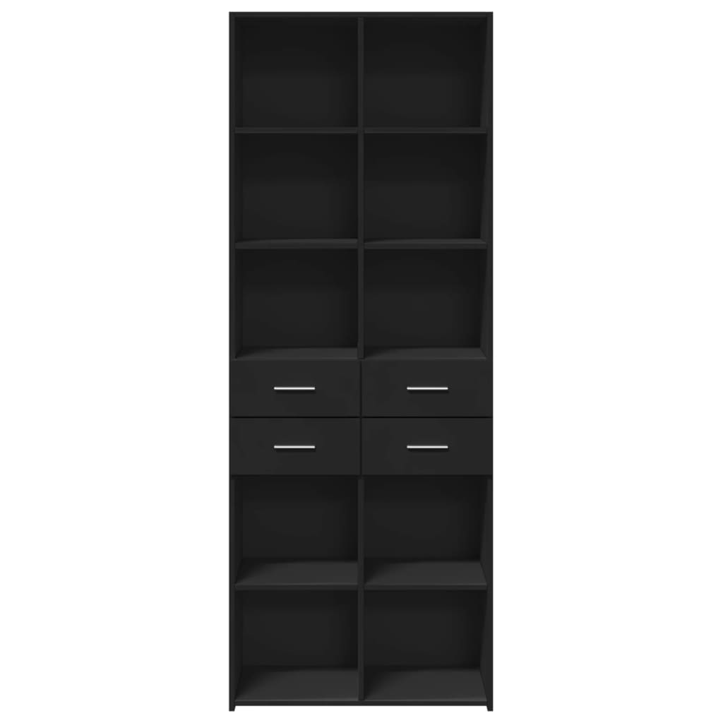 vidaXL Highboard Black 70x42.5x185 cm Engineered Wood