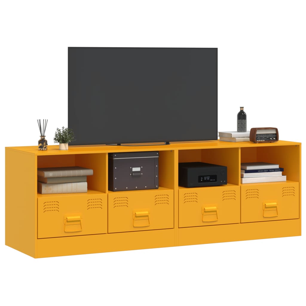 vidaXL TV Cabinets 2 pcs Mustard Yellow 67x39x44 cm Steel