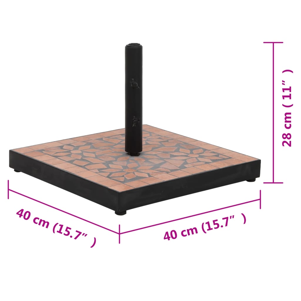 vidaXL Parasol Base Terracotta Square 12 kg