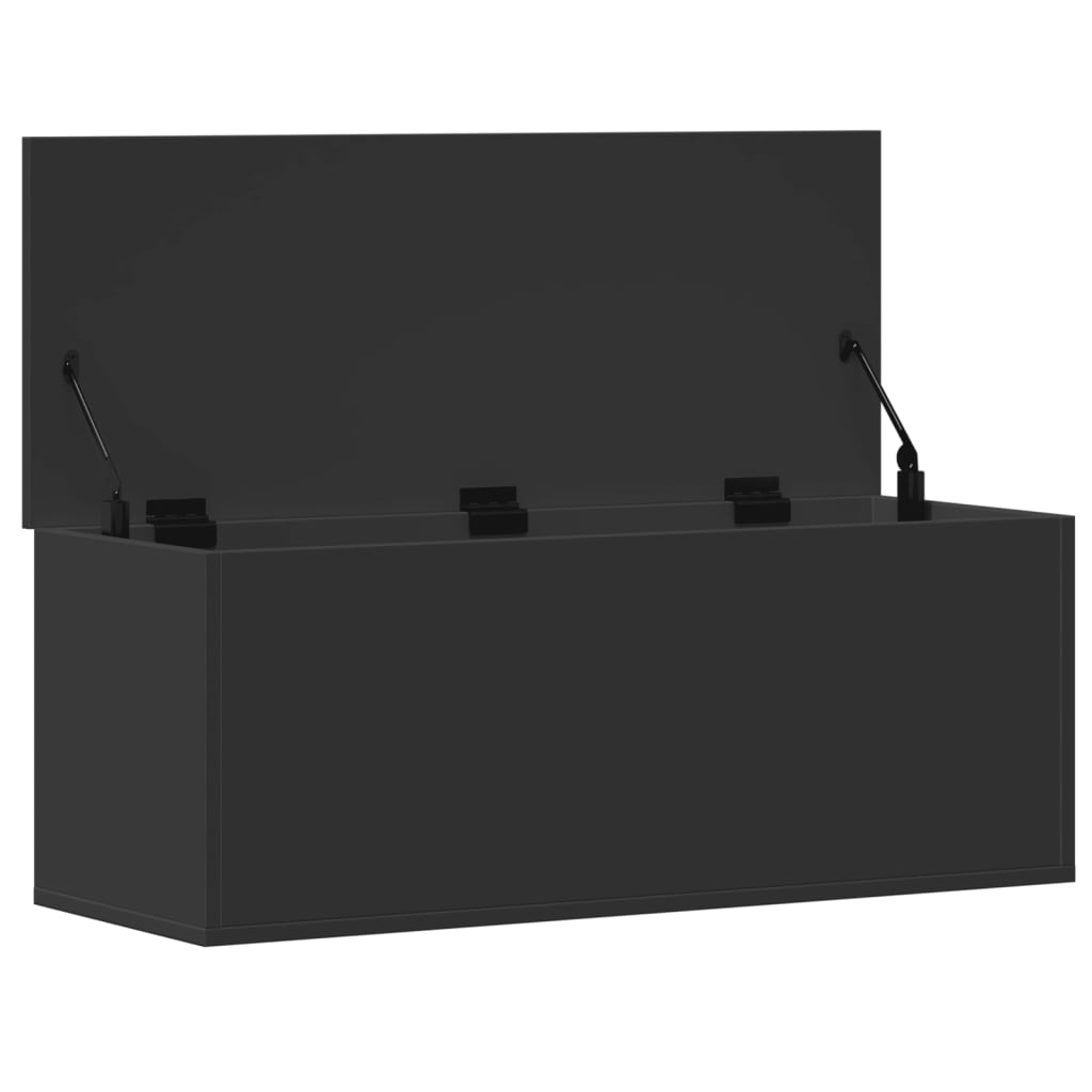 vidaXL Storage Box Black 90x35x35 cm Engineered Wood