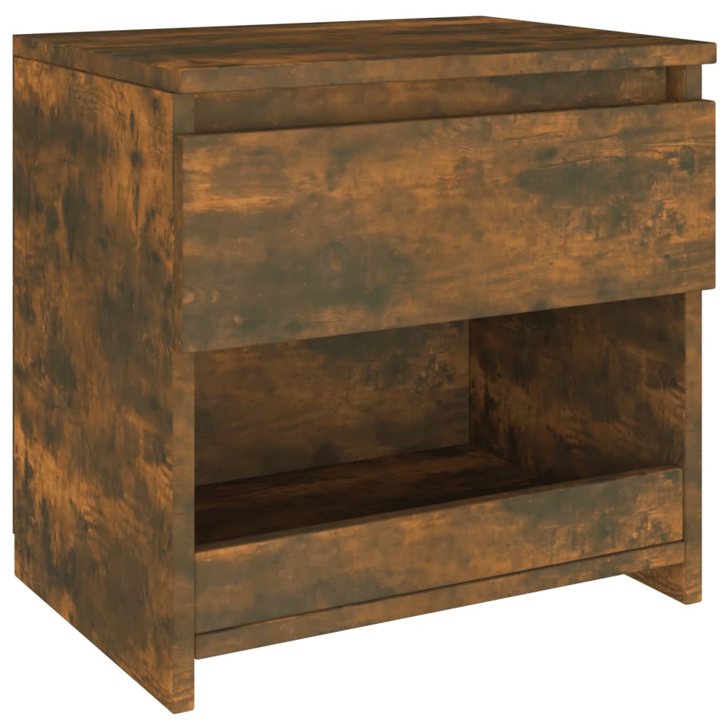 vidaXL Bedside Cabinet Smoked Oak 40x30x39 cm Engineered Wood